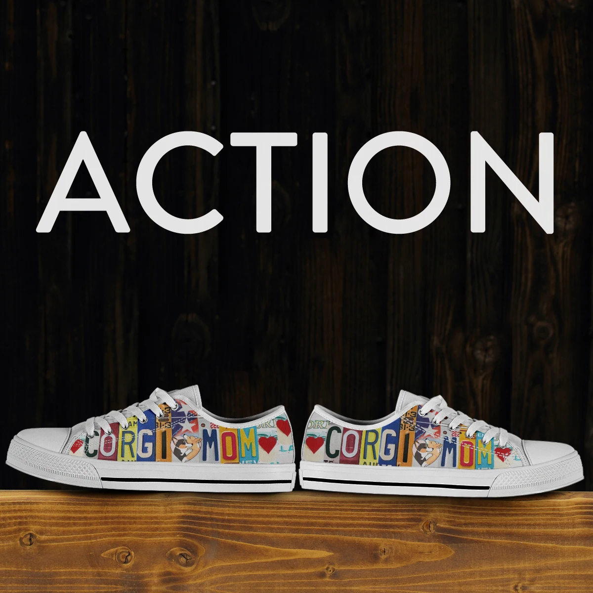 License Plate Corgi Mom Low Top Sneakers Womens Teenager Casual Shoes Canvas Running Shoes 3D Printed Lightweight Shoes