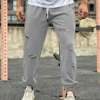 Mens Streetwear Casual Trend Cuffed Pants Jogging Drawstring Sweatpant Ripped Trousers Gym Fitness Sports Bottom Male Costume 6