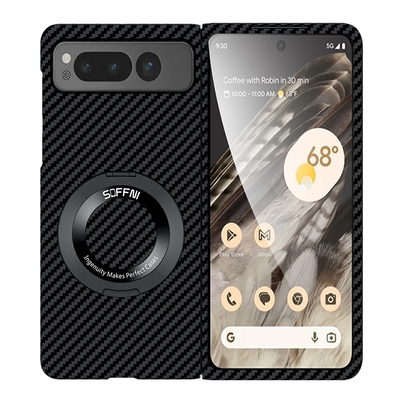 

For Google Pixel 7 Pixel 8pro Smartphone Carbon Fiber Magnetic Ring Protector Magnetic Case High Quality Case