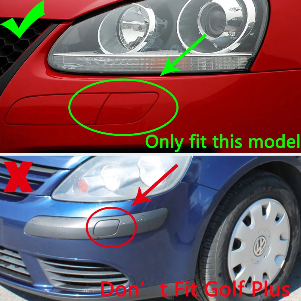For Volkswagen VW Golf V MK5 GTI 2003-2009 Front Bumper Headlight Head Lamp Washer Nozzle Cover Cap car bumper spoiler bumper lip bumper strip bumper lip decoration car rear bumper lip front bumper decoration front bumper cover car side spoiler car headlight washer nozzle cover