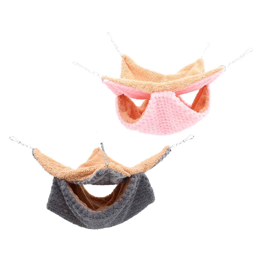 

2pcs Warm Hamster Hammock Comfortable Guinea Pig Hideout Small Hamster Bed Pet Cage Hammock