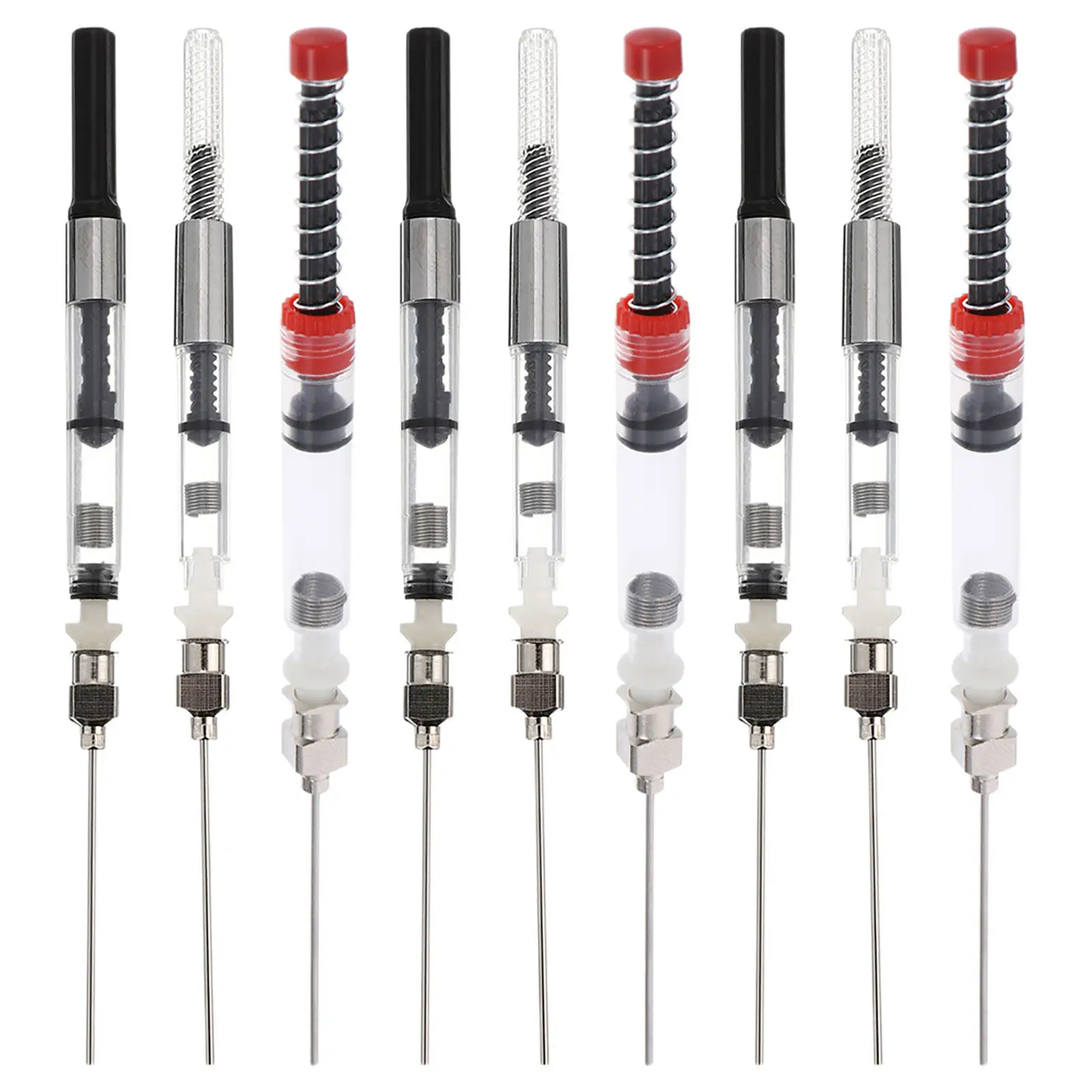 9Pcs 잉크 흡수기 리필 가능 만년필 변환기 범용 호환 3.4mm 2.6mm 직경 펜 서예 쓰기