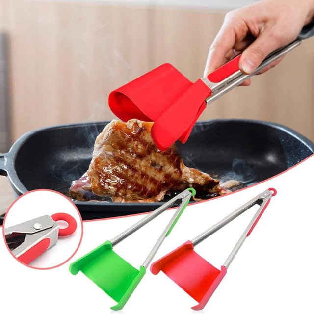 Clever Tongs 2 In 1 Kitchen Spatula Non-Stick, Heat Resistant
