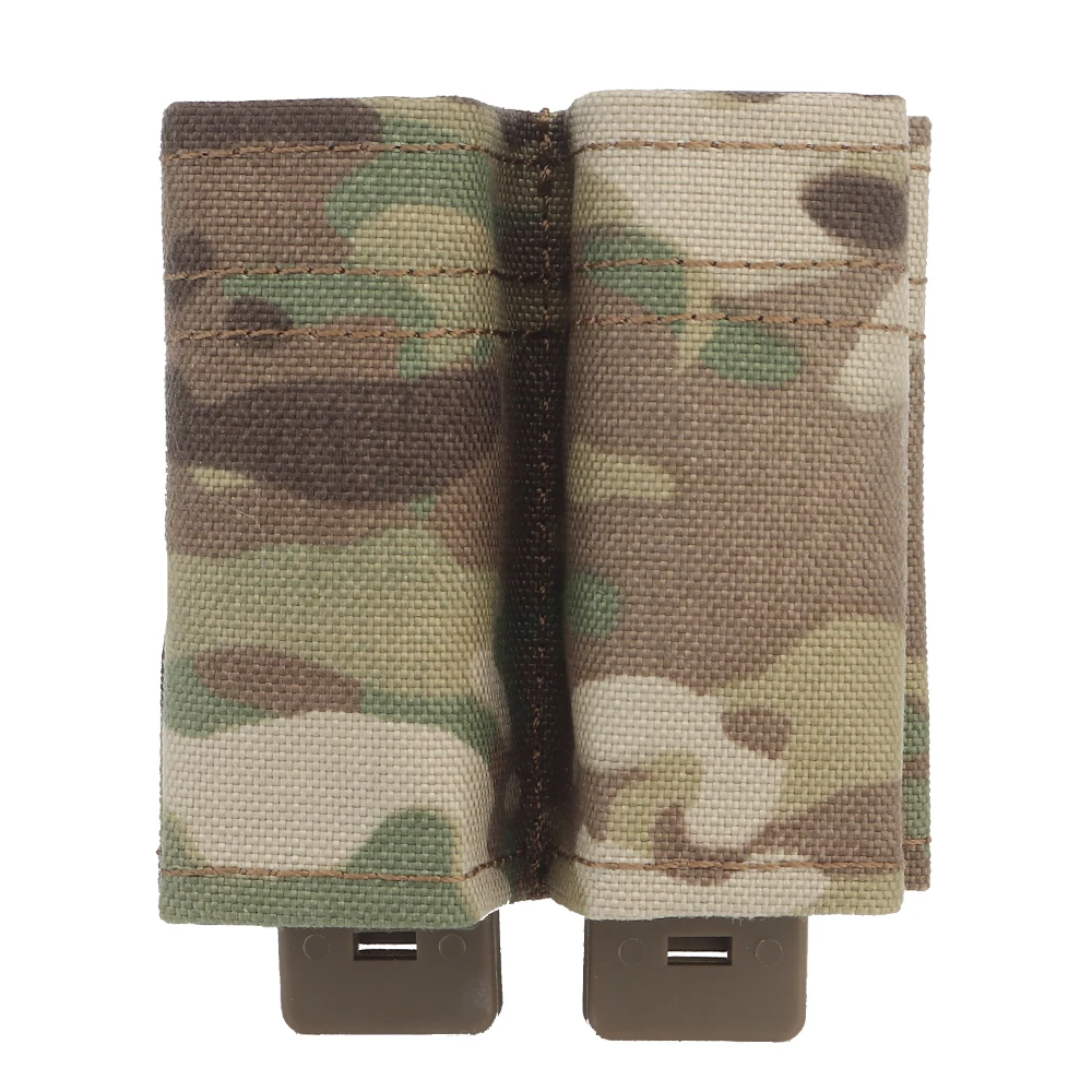 

Airsoft 9MM Pistol Magazine Pouch Double FAST Tactical Molle Mag Pouches Built-In Kydex Wedge Insert Military Glock Accessory