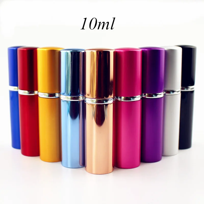 Perfume Atomizer 1PC 5ml 10ml Portable Mini Glass Bottle Travel Aluminum Spray Empty Metal Parfume Sprayer