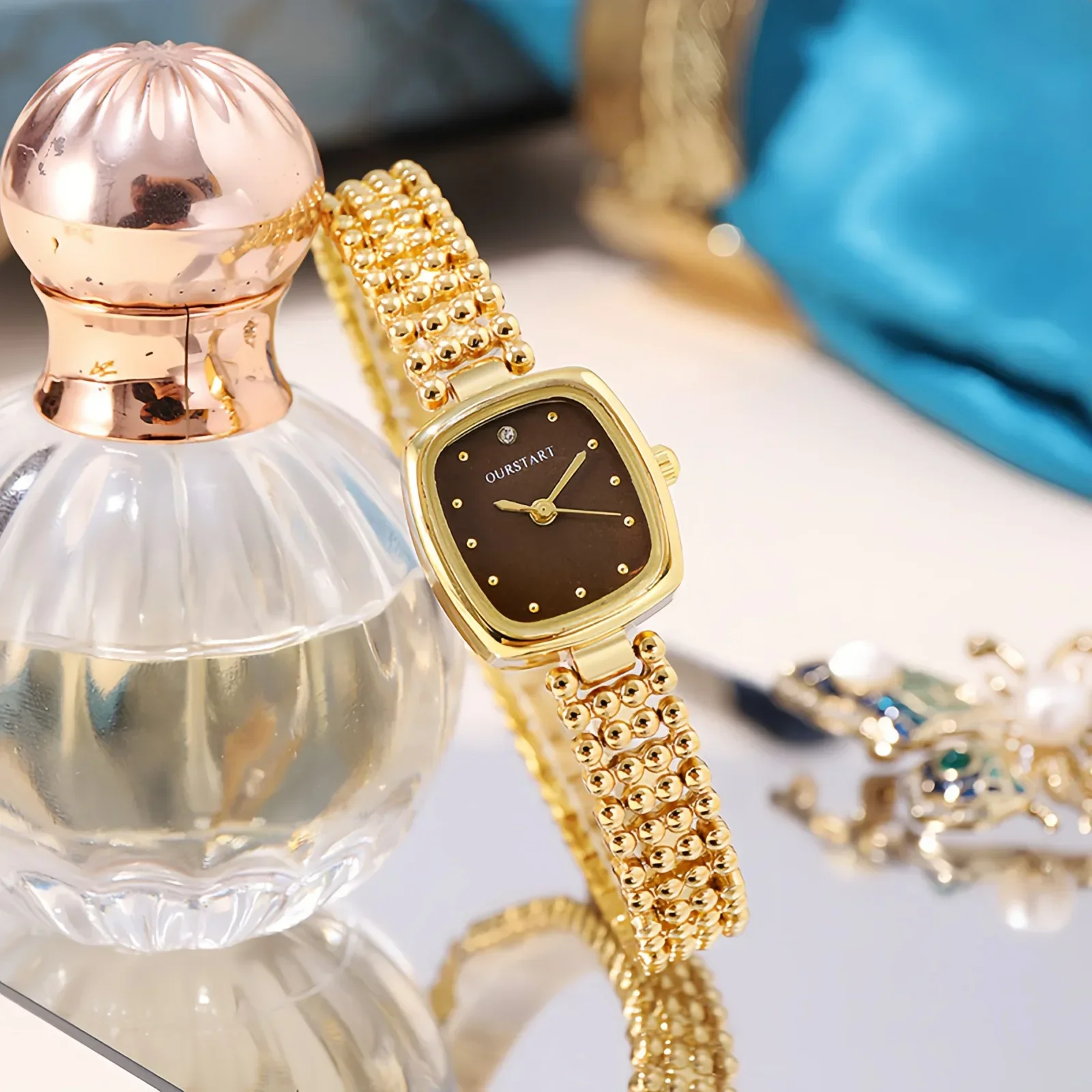 Women Watches,Electronic Watch Women Bracelet Watches Luxury Ladies Quartz Bead Link Strap Wristwatches Clock Ladies Gifts Clock Rel&oacute;gio Feminino