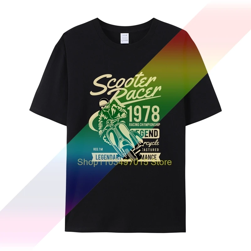 Scooter T-Shirt Racer Mens Divertente Mod Vespa Bike Logo Top
