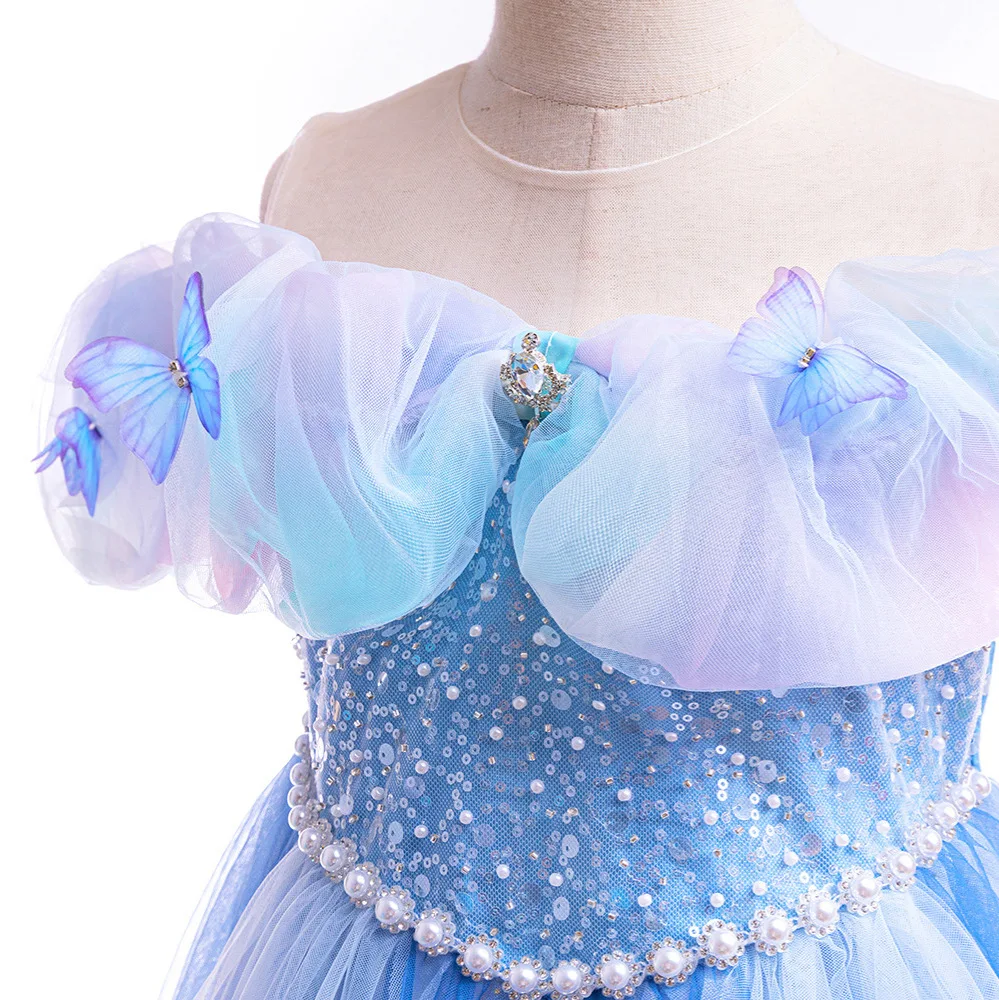 Bluetifulmilano カチューシャ　パール Girls' Pearl Sequin Princess High end Lacing One Shoulder