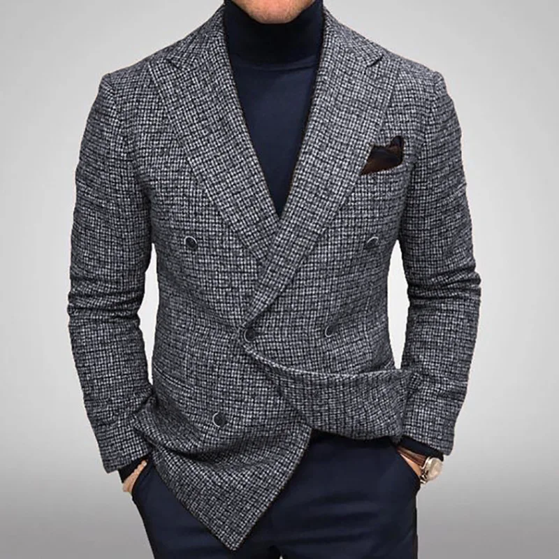 

MK1450-Plaid jacket casual suit
