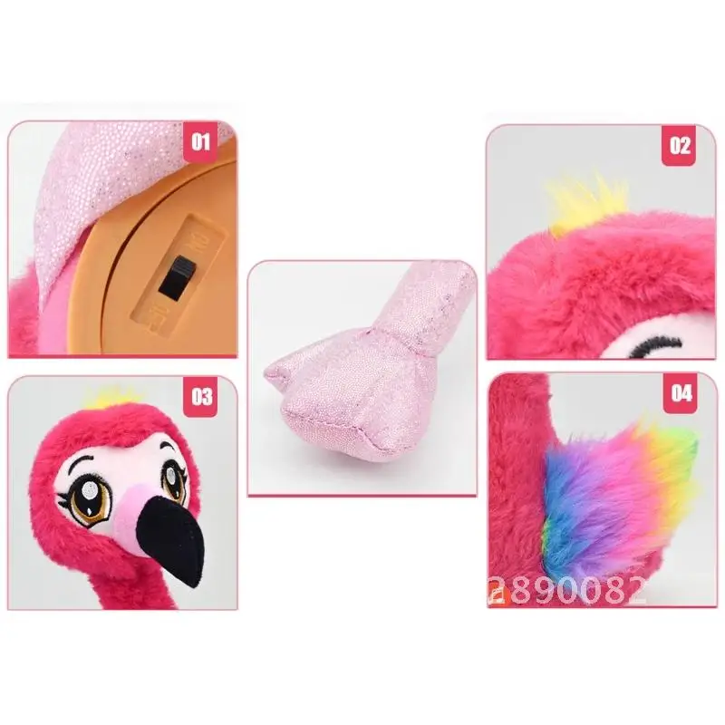1 Pets Plush Flamingo Interactive Toy Figures Singing And Pink Pc Animals Toy Stuffed Flamingo Alive Dancing Interactive