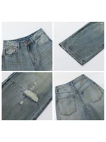 CHIC VEN rétro femmes jean ample décontracté nouveau taille haute jambes larges Denim pantalon femme pantalon printemps automne 2025 4
