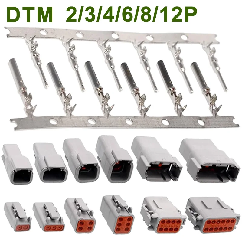 กันน้ํา DTM Connector DTM06 DTM04 2P 3P 4P 6P 8P 12P ชายหญิงปลั๊ก DTM สําหรับรถยนต์ 1