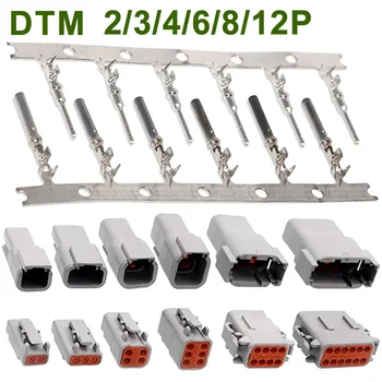 กันน้ํา DTM Connector DTM06 DTM04 2P 3P 4P 6P 8P 12P ชายหญิงปลั๊ก DTM สําหรับรถยนต์ 1