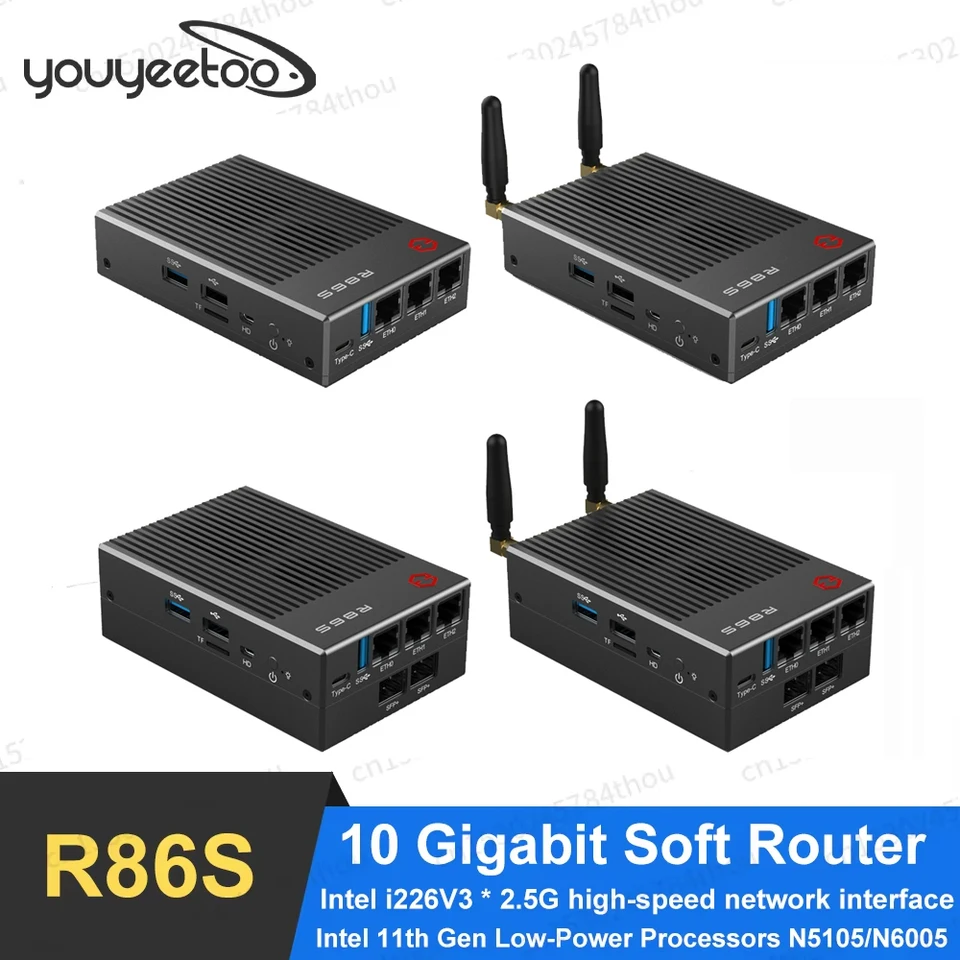 R86S ソフトルーティング マルチネットポート、インテルミニホスト