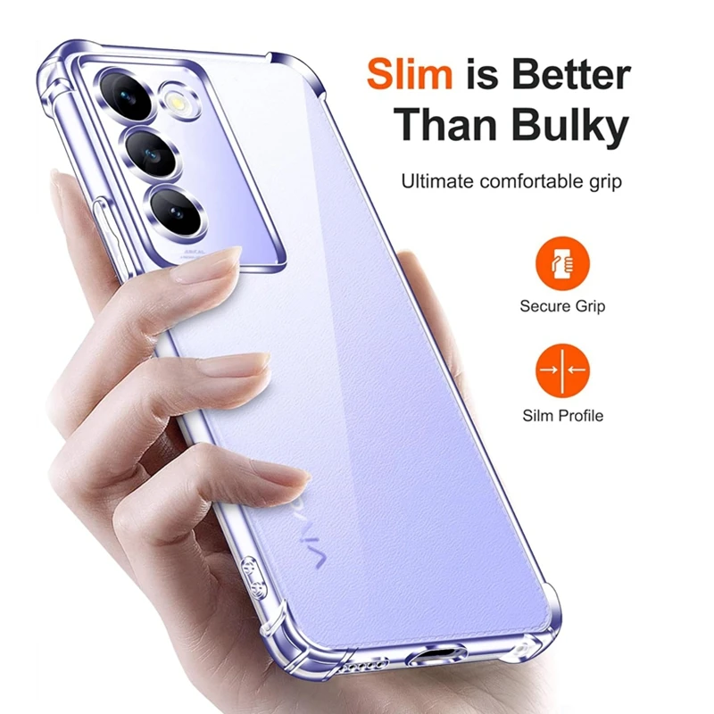 Custodia in TPU antiurto a quattro angoli per VIVO V40 SE V30 Lite 5G V30e V29 Pro V29 Custodia protettiva trasparente Capa Fundas Coque_voghion.com