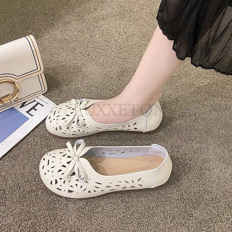 

Туфли женские на плоской подошве, мягкая дышащая удобная пляжная обувь, без каблука, с перфорацией, летняя модель