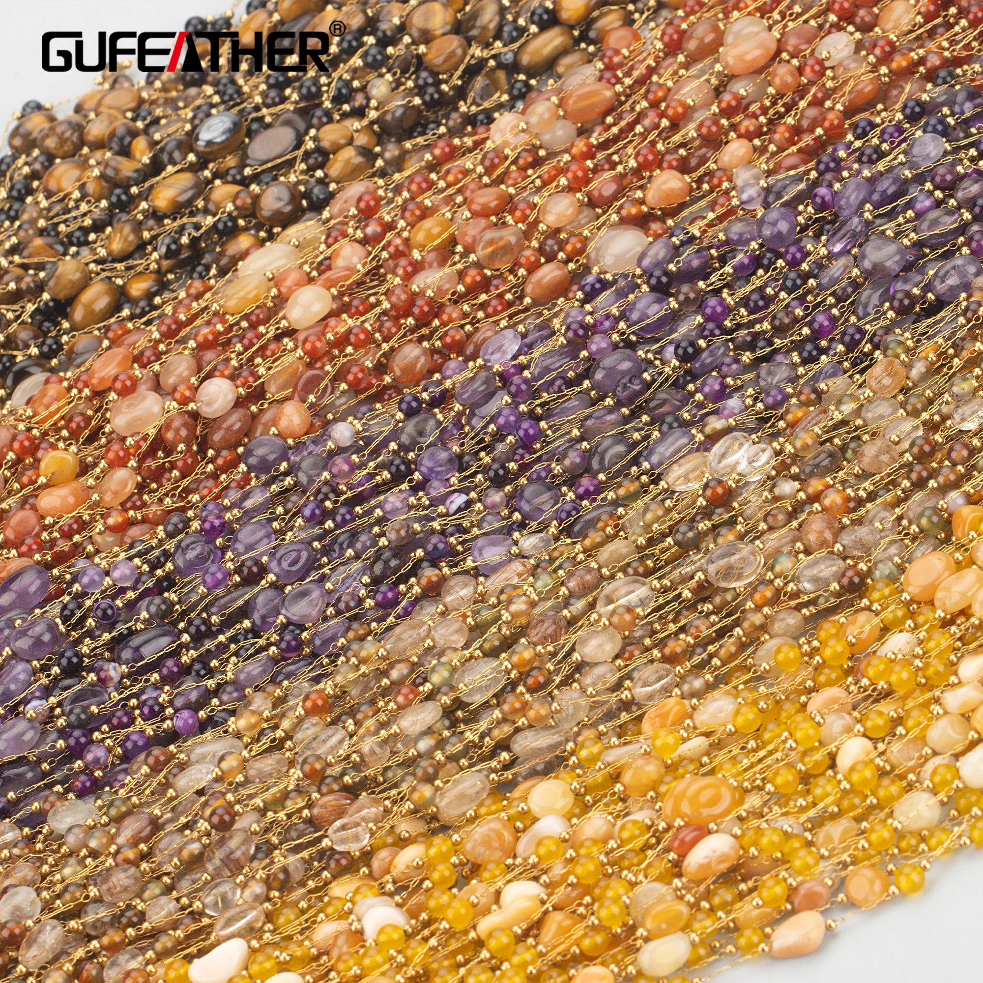 

GUFEATHER C335,chain,stainless steel,natural stone,jewelry making findings,hand mande,diy bracelet necklace,1m/lot