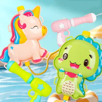Children's Backpack 2000ml Water Gun Pull Type Large Capacity Storage Summer Funny Parent Interactive Cartoon Backpack Water Gun 1