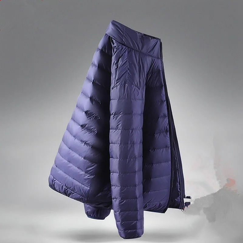 Stand collar navy blue