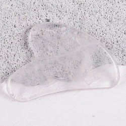 Natural Jade and Rose Quartz Gua Sha Facial Massager Tool for Face Lift and Slimming (Transparent)
