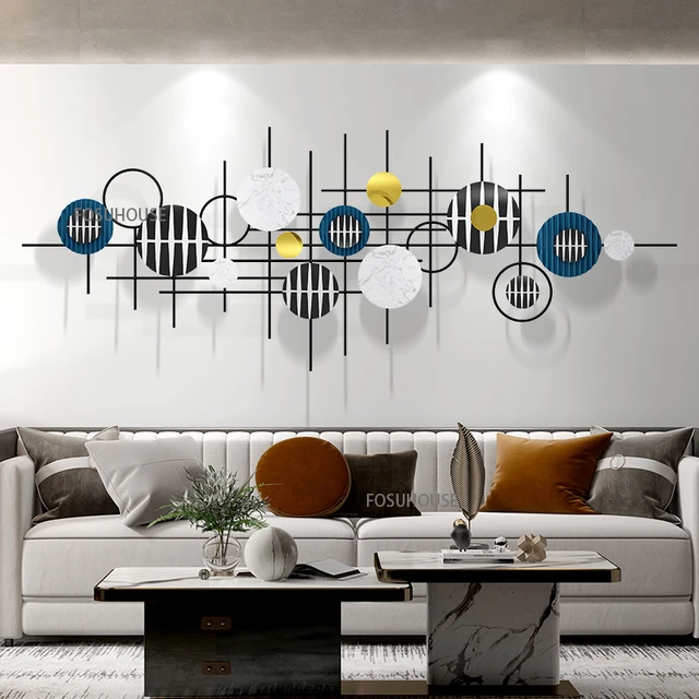 Adornos de Metal para decoración del hogar, colgante de pared para sala de  estar, sofá, fondo, decoración de pared, luz nórdica creativa, de lujo -  AliExpress