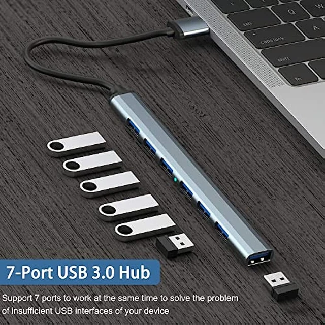 Concentrador de puertos USB 3,0, divisor múltiple de 3 puertos USB 3,0 2,0 para  PC, portátil, USB 3,0 - AliExpress