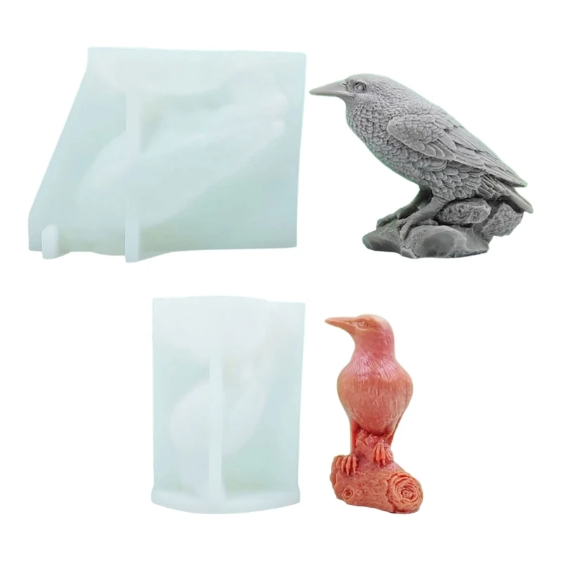 

3D Crow Silicone Mould Castings Molds Halloween Molds Scented Molds Baking Molds for Halloween Decorations
