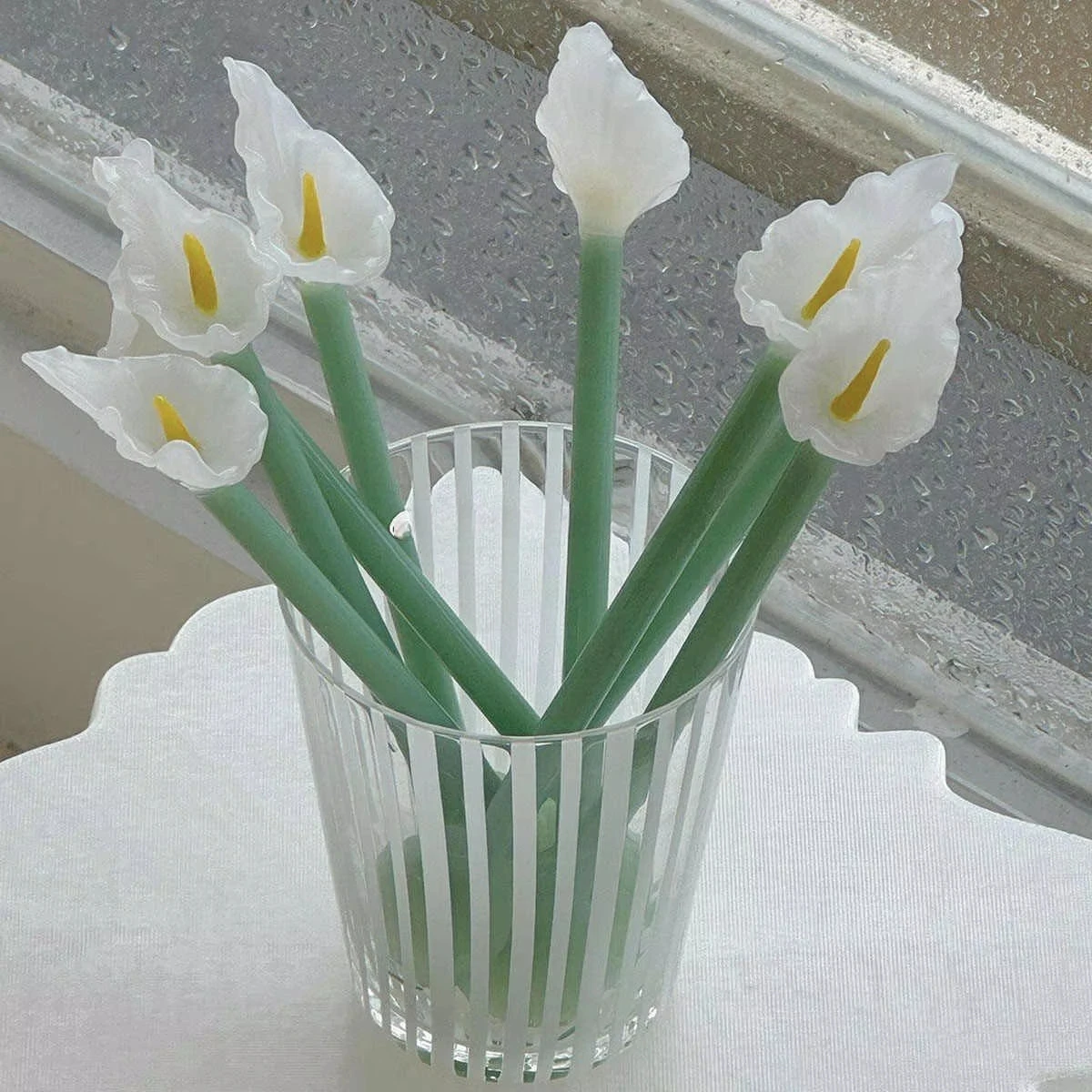 Calla Lily Animals Cartoon Bear Glass Spoon Dessert Spoon Coffee Glass Stir Long Handle Yogurt