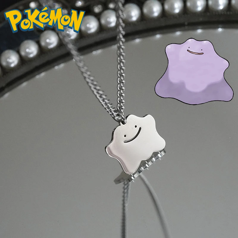 Pokemon Trendy Simple Ditto Collana Con Ciondolo Nuvola In Acciaio Al Titanio Per Donna Uomo Fashion Anime Halloween Jewelry Gift