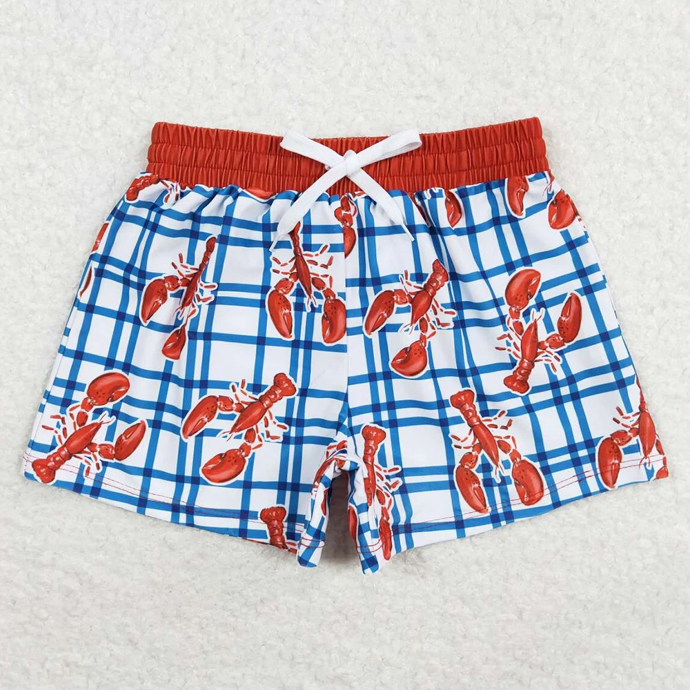 Boys Swim Trunks Baby Boys Summer Crawfish Plaid Trunks Swimsuits
