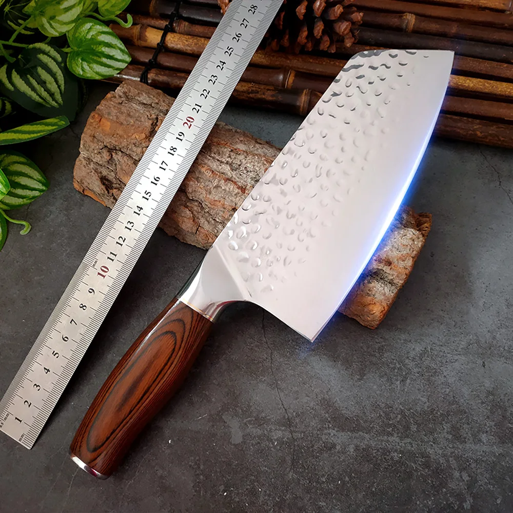 

Razor Sharp Slicing Chinese Chopping Cutter Cleaver Chef Knife Full Tang Wood Handle Meat Fish Vegetable Cutter Butcher Knife