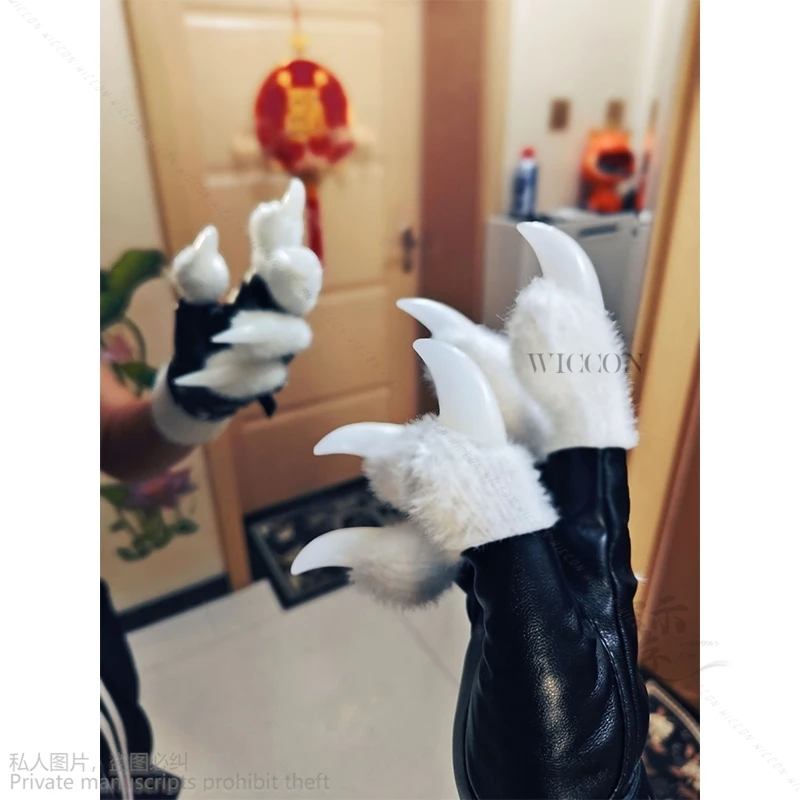 Cosplay Gloves Anime A Pair Wolf Dog Foxs Kigurumi Paw Claw Costume Accessories Animal Furry Full Finger Halloween Fursuit Adult