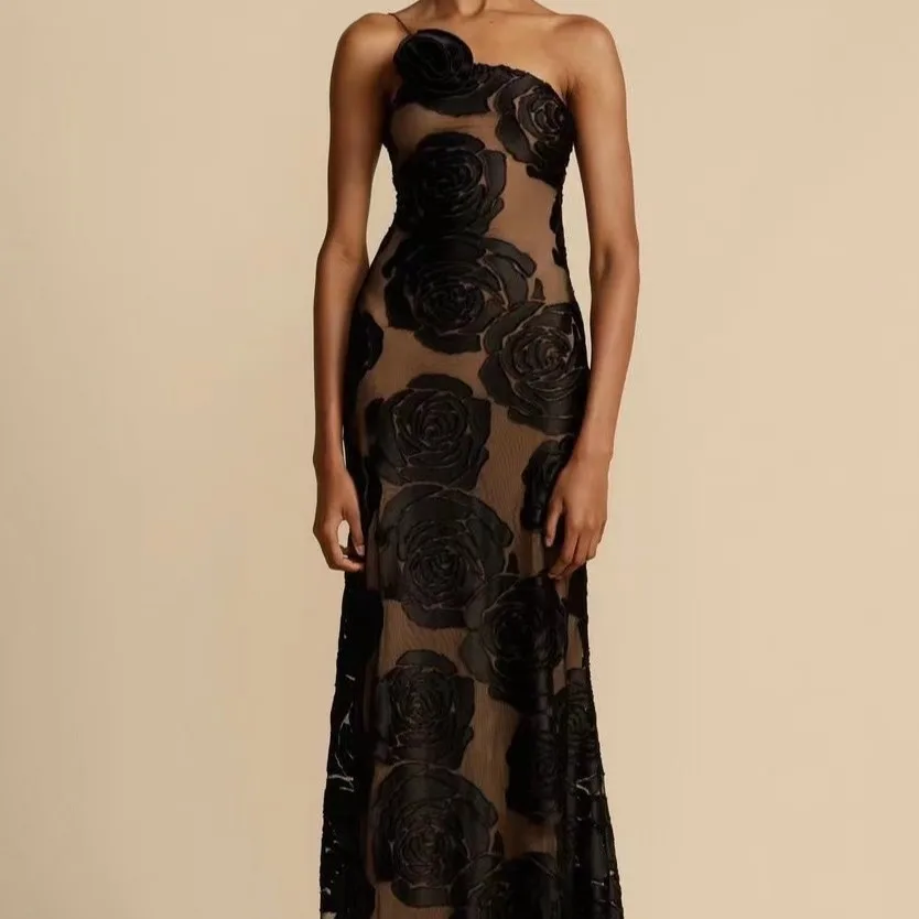 Patricia Envoltura Sintetica Gasa Vestido Con Pretina Negra Mandarina Tallas Grandes