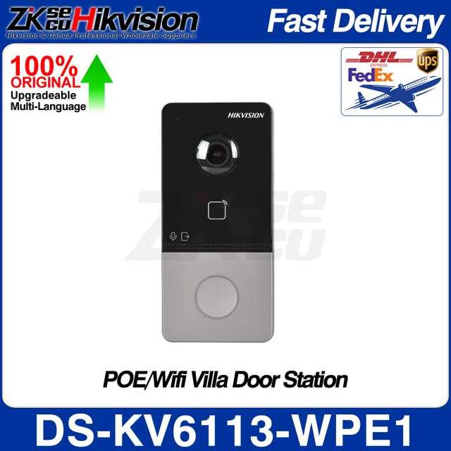 HIKVISION DS-KIS603-P Multi-language 802.3af POE IP Video intercom KIT include DS-KV6113-WPE1 & DS-KH6320-WTE1 call button 2