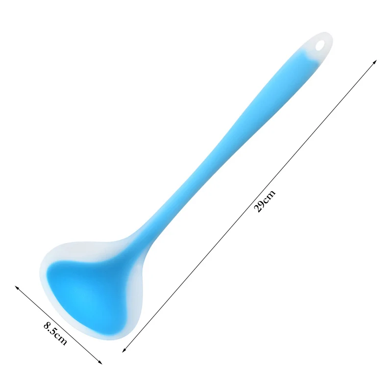 1Pc Silicone Spoon Soup Ladle Long Handle Soup Spoon Kitchen Serving Silicone Ladle Cooking Utensils Kitchen Accessories