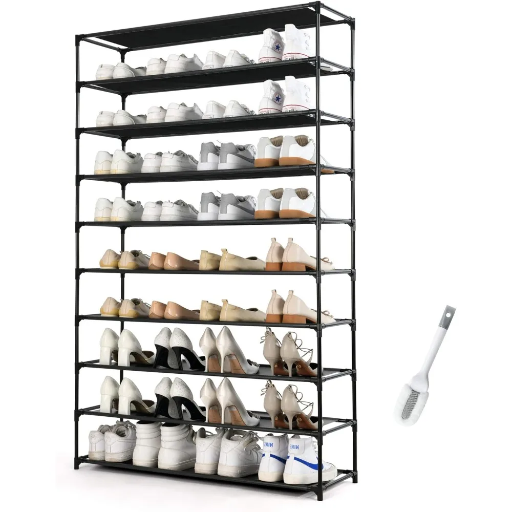 

50 Pairs Shoe Tower, Non-Woven Fabric&Metal Storage Cabinet, 10 Tiers Shoe Rack for entryway