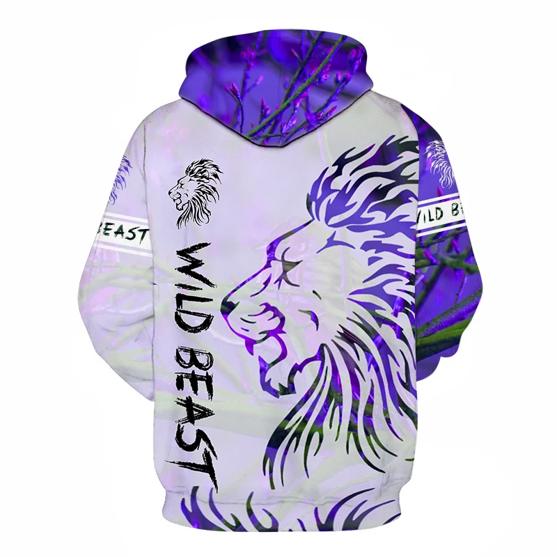 2022 spring and autumn new men's 3D hoodie casual men's sweater 3D printing hoodie animal wolf