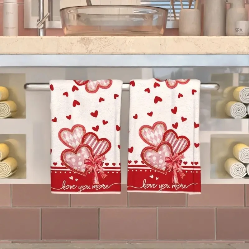 2 sets Heart-shaped Towels 40 * 60cm Suitable for Kitchen and Bathroom Use bath towels cotton towel cotton face towels face towel microfiber towel set bamboo towel set