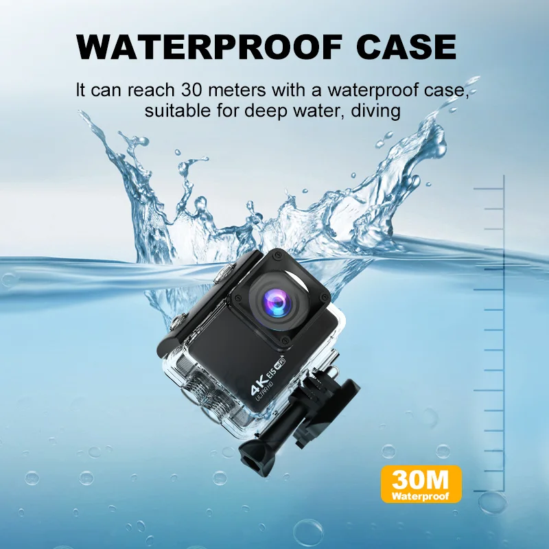 4K/60fps Action Camer  24MP Wi-Fi 2" IPS LCD 170D Underwater 30M Helmet Video Sport Anti-Shake Action Camera With IMX386 Lens 4