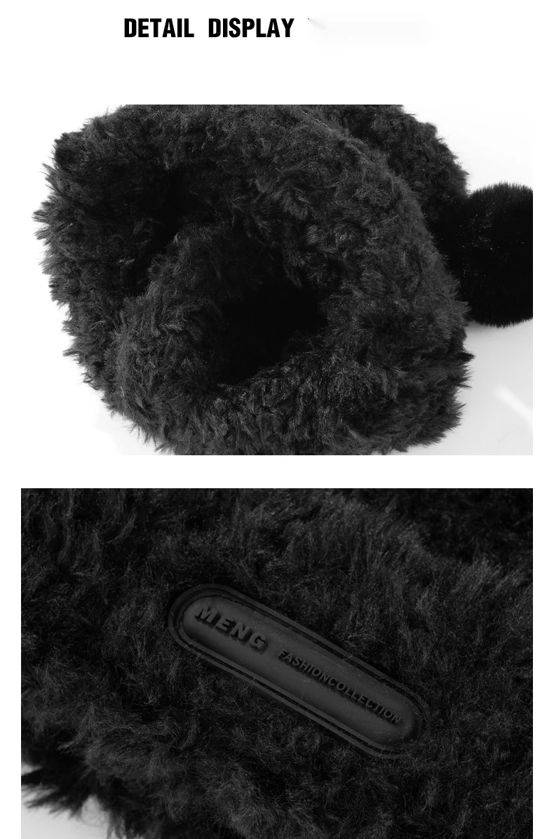 Sweet and Cute Bear Ear Knitted Hat for Children's Autumn and Winter Thickened Versatile Warmth Soft Glutinous Plush Ear Protection Cap_voghion.com