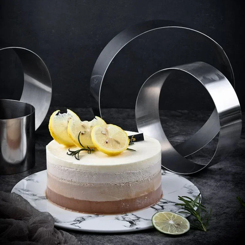 

6Pcs/set Stainless Steel Mousse Cake Ring Mold 3D Baking Dessert Cookie Round Mould Bakeware Accessorie Pastries Cutter Circle