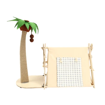Coconut Tree Tent Cat Nest Scratching Easy Installation Post Multi-functional Pet House Puppy Kitten Cave Bed Home Accessory 6