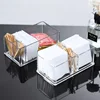 Acrylic Tissue Holder Desktop Vertical Tissue Box Toothpick Holder Thickened Transparent Table Storage Accessories 2