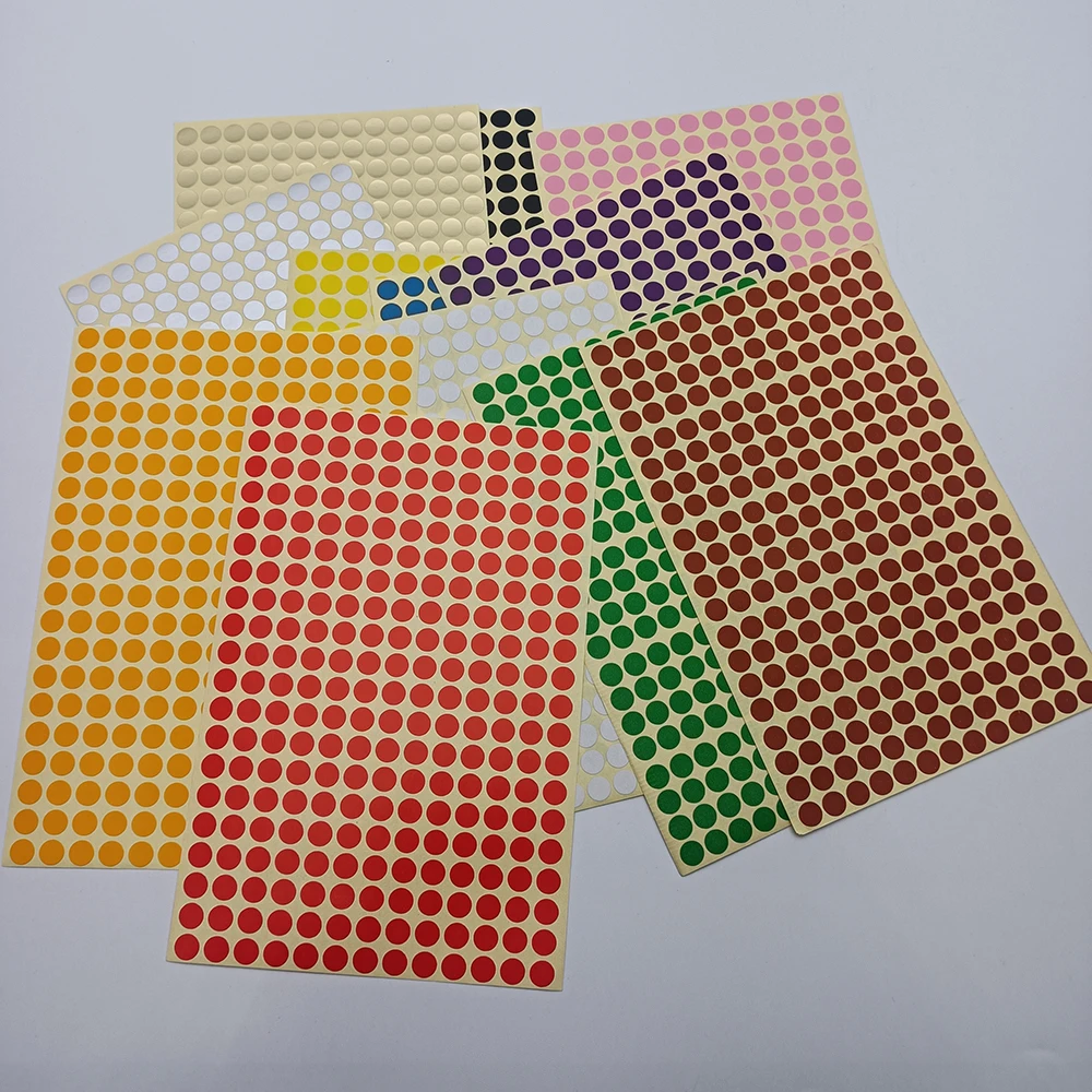 8mm Circular Dot Stickers Color Dot Sticker Label Round Colored Coding Labels Black Blank Adhesive Stickers Red Dot Sticker