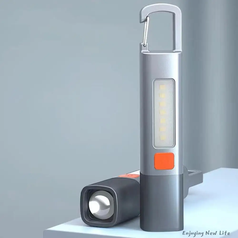 Description Picture 4 of item5//4/3/2/1PCS LED Flashlight Torch Light with Hook Zoomable Torch Outdoor Camping Hiking Long Emergency Lantern COB Side Lamp