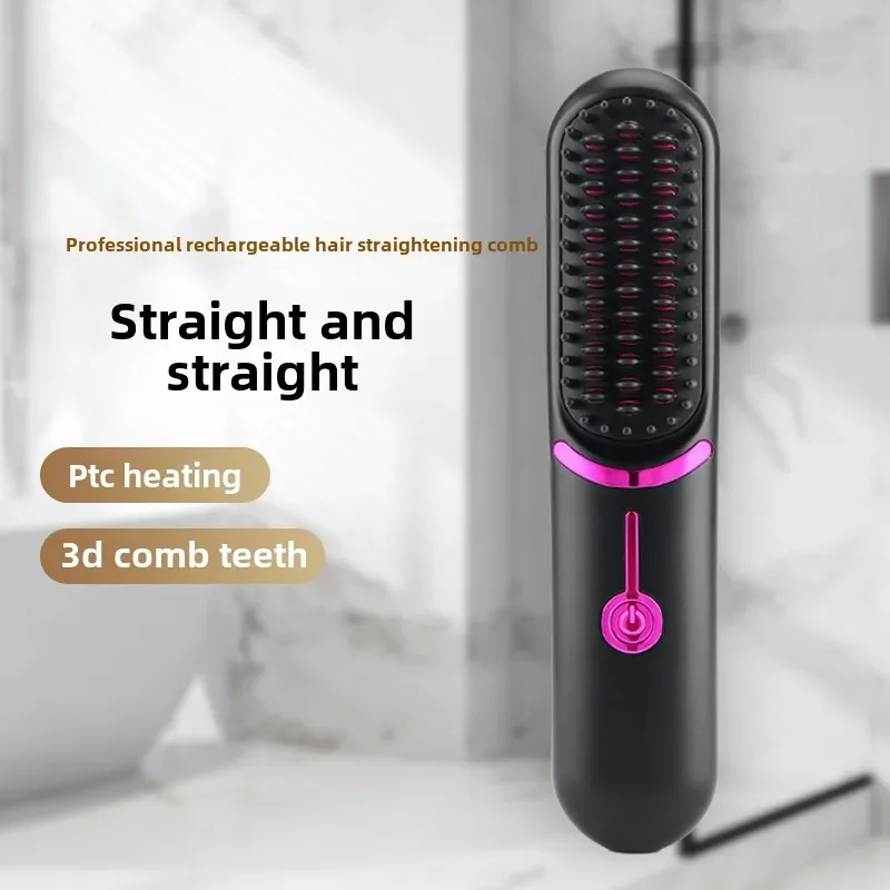 Electric comb multi-functional wireless hair straightener comb negative ion anti-ironing set straightening brush