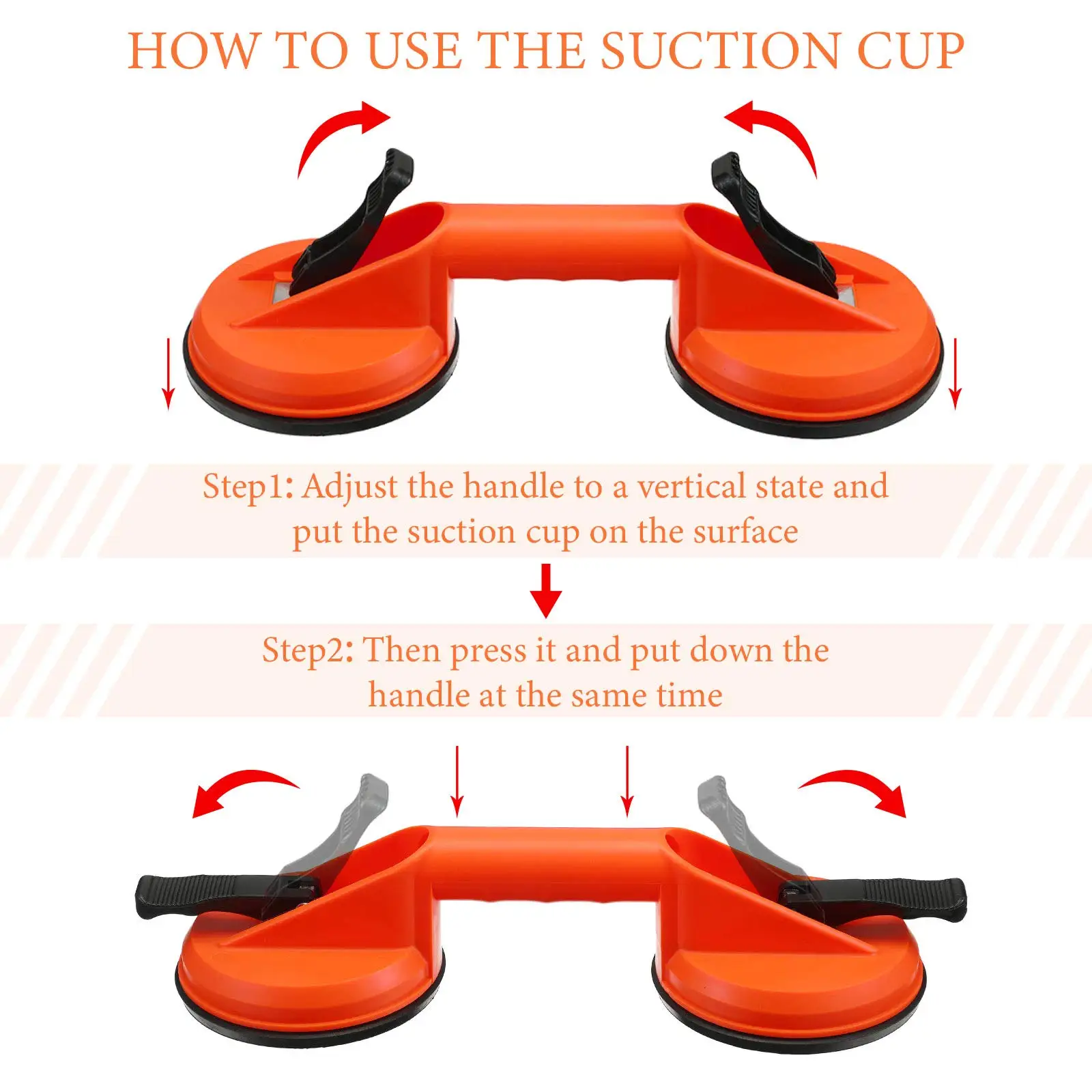 Handle Dual Suction Cup Glass Suction Cups Dent Puller Handle Lifter Car Dent Puller Removers for Lifting Glass Repair Tool