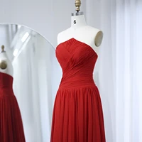 شارون سعيد-فستان سهرة طويل من الشيفون للنساء ، فساتين أنيقة مع شق ، حفل زفاف دبي ، عربي ، عنابي ، SF141 ، 2024 1