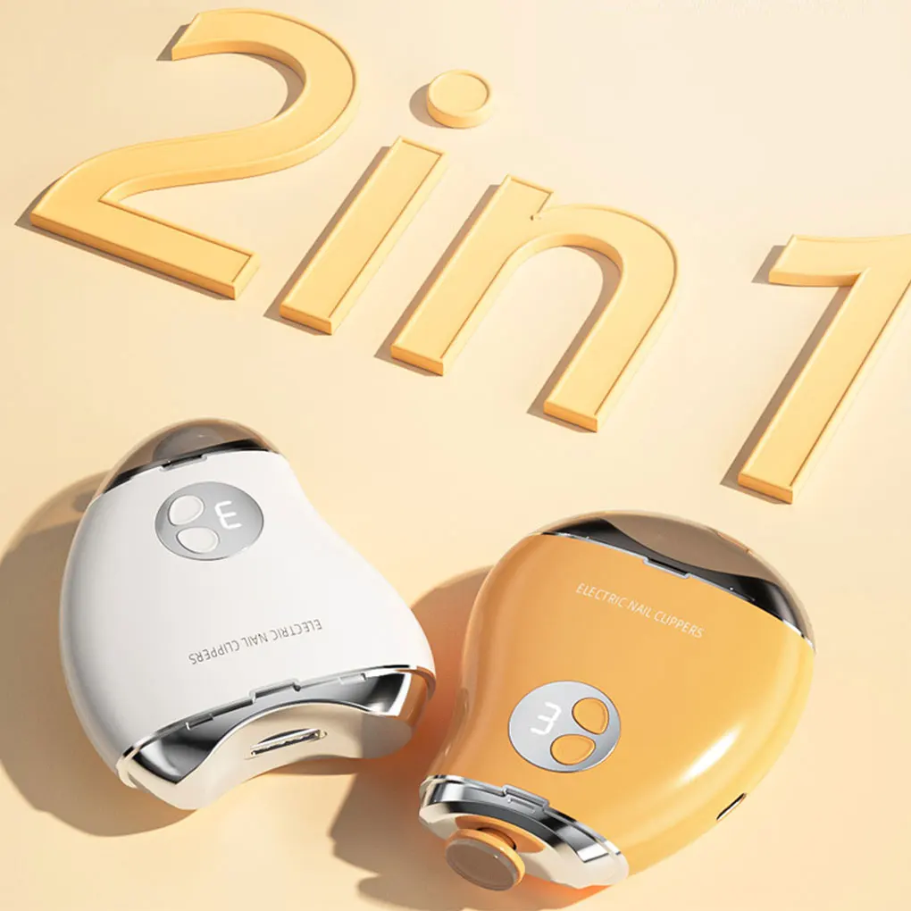 ABS Electric Nail Clip-per Nail Clip-per 3Gears Double-Headed Cute Mango Shape Trimmer And Polisher Black