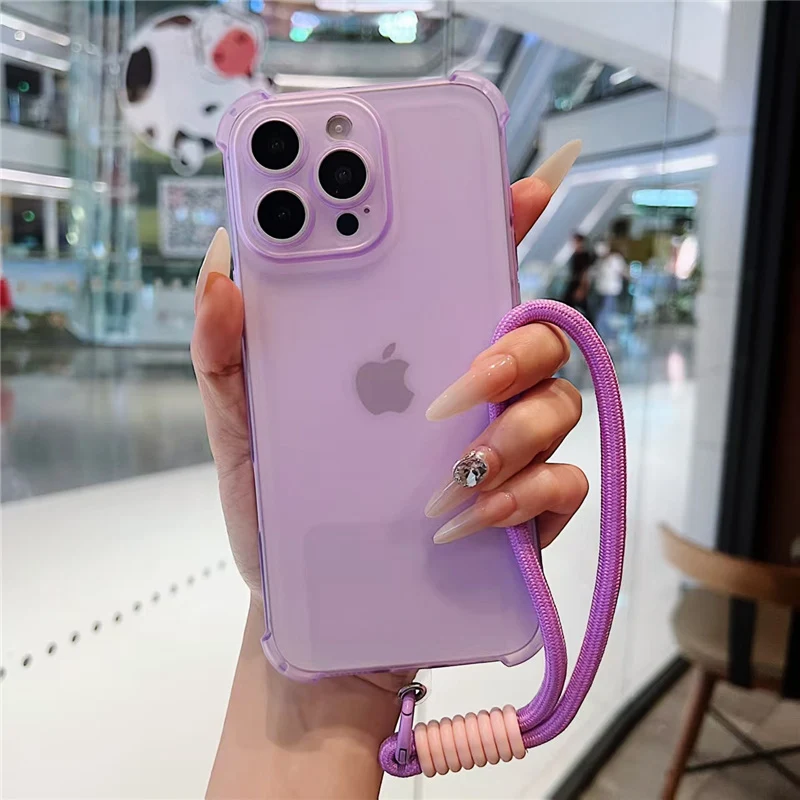Quicksand Space Bear Crossbody Lanyard Phone Case with Plating Silicone